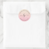 Sticker Rond parties scintillant en or rose écriture manuscrite (Sac)