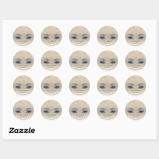 Sticker Rond parties scintillant en or shampooing noir et blanc (Feuille)