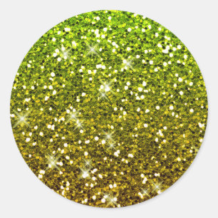 Sticker Rond Parties scintillant en or vert clair chatoyantes