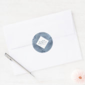 Sticker Rond Parties scintillant en pierre Mariage Dusty Blue I (Enveloppe)