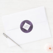 Sticker Rond Parties scintillant en pierre Mariage Violet ID647 (Enveloppe)