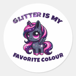 Sticker Rond Parties scintillant est ma couleur préférée mignon