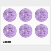 Sticker Rond Parties scintillant et brillant doux 16 Violet ID6 (Feuille)