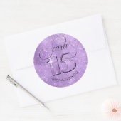 Sticker Rond Parties scintillant et brille Quinceanera Violet I (Enveloppe)
