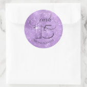 Sticker Rond Parties scintillant et brille Quinceanera Violet I (Sac)