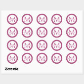 Sticker Rond Parties scintillant étincelante rose chaud Nom per (Feuille)