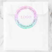 Sticker Rond Parties scintillant Faux Bokeh rose et vert menthe (Sac)