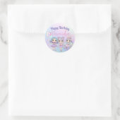 Sticker Rond Parties scintillant fille mignonne poupées Hologra (Sac)