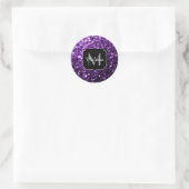 Sticker Rond Parties scintillant foncé violet faux brillant sci (Sac)