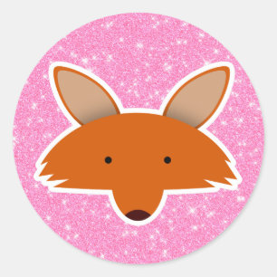 Sticker Rond Parties scintillant Fox