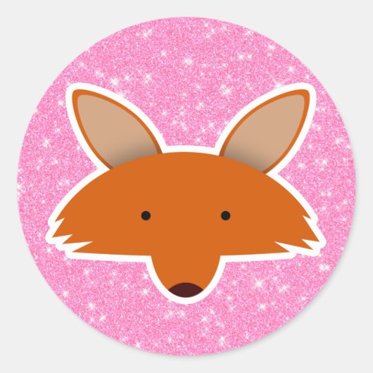Sticker Rond Parties scintillant Fox (Devant)