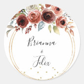 Sticker Rond Parties scintillant géométrique or Mariage Envelop (Devant)