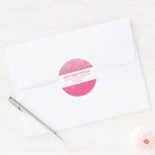 Sticker Rond Parties scintillant Girly Sparkly Rose rose Adress (Enveloppe)