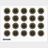 Sticker Rond Parties scintillant Gold Hébreu Customisé A Freili (Feuille)
