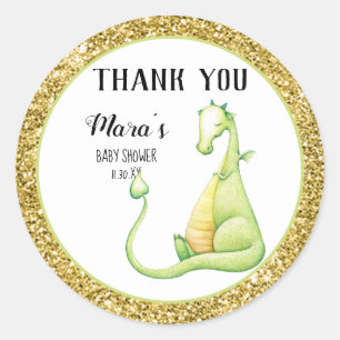 Sticker Rond *~* Parties scintillant Green Dragon Baby shower M
