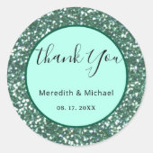 Sticker Rond Parties scintillant Green Faux personnalisée Class (Devant)