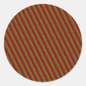 Sticker Rond Parties scintillant Green & Gold Stripes (Devant)