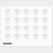 Sticker Rond Parties scintillant gris aquarelle parapluie nupti (Feuille)
