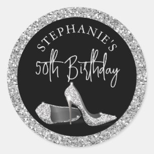 Sticker Rond Parties scintillant Haut talon N'importe quel Anni