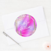Sticker Rond Parties scintillant Holographique Or Moderne Faux  (Enveloppe)