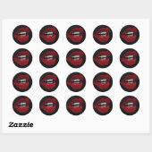 STICKER ROND PARTIES SCINTILLANT LÈVRES CHAUDS (Feuille)