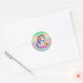 Sticker Rond Parties scintillant licorne étoile magique (Enveloppe)