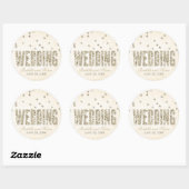 Sticker Rond Parties scintillant Look Confetti Points Mariage (Feuille)