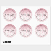 Sticker Rond Parties scintillant Marbre rose Distances sociales (Feuille)