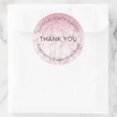 Sticker Rond Parties scintillant Marbre rose Distances sociales (Sac)