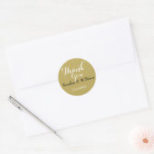 Sticker Rond Parties scintillant Mariage or Merci Seals (Enveloppe)
