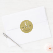 Sticker Rond Parties scintillant Mariage or Monogrammes sceaux (Enveloppe)