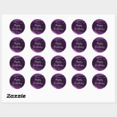 Sticker Rond Parties scintillant mauve et argent Marbre Agate A (Feuille)