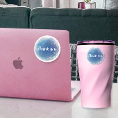 Sticker Rond Parties scintillant Merci bleu Dreamy Mariage