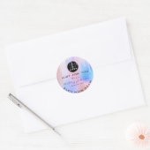 Sticker Rond Parties scintillant Merci Logo Holographe Made Blu (Enveloppe)