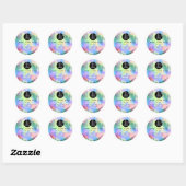 Sticker Rond Parties scintillant Merci logo Holographe métal ro (Feuille)