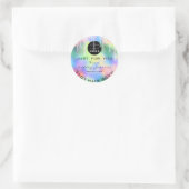 Sticker Rond Parties scintillant Merci logo Holographe métal ro (Sac)