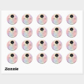 Sticker Rond Parties scintillant Merci logo Holographe unique r (Feuille)