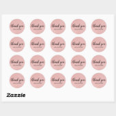 Sticker Rond Parties scintillant Merci rose pâle (Feuille)