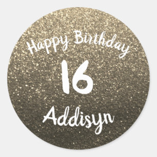Sticker Rond Parties scintillant Metallic Anniversaire Bat mitz