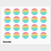 Sticker Rond Parties scintillant mignonne Arc-en-ciel rayures c (Feuille)