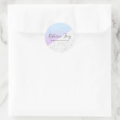 Sticker Rond Parties scintillant mignonne bleu violet maquillag (Sac)