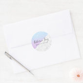 Sticker Rond Parties scintillant mignonne bleu violet maquillag (Enveloppe)