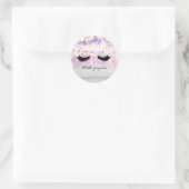Sticker Rond Parties scintillant moderne Cool rose argent Bokeh (Sac)