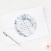 Sticker Rond Parties scintillant moderne en marbre Mariage Dust (Enveloppe)
