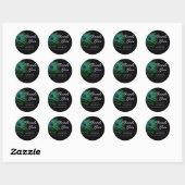 Sticker Rond Parties scintillant moderne plumes Boho chic Merci (Feuille)