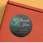 Sticker Rond Parties scintillant moderne plumes Boho chic Merci