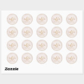 Sticker Rond Parties scintillant moderne rose or mariage  (Feuille)
