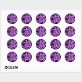 Sticker Rond parties scintillant monogramme personnalisable (Feuille)