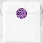 Sticker Rond parties scintillant monogramme personnalisable (Sac)