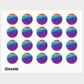 Sticker Rond Parties scintillant multicouleur Parkle violet jau (Feuille)